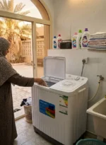 ⁦غسالة ملابس QLD مزدوجة الحوض سعة 7 كجم - لون أبيض - QLWM-7K-TTW⁩ - الصورة ⁦3⁩