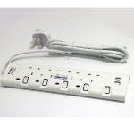 ⁦كولين وصلة كهربائية بمفاتيح فردية 3250 واط 4 مخارج سلك 3 متر مع يو اس بى 301100007⁩ - الصورة ⁦2⁩