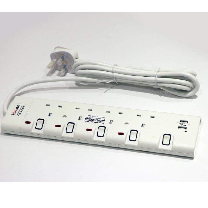 ⁦كولين وصلة كهربائية بمفاتيح فردية 3250 واط 4 مخارج سلك 3 متر مع يو اس بى 301100007⁩ - الصورة ⁦2⁩