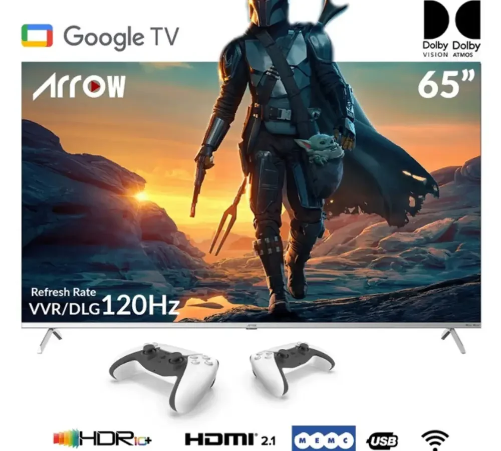 ارو شاشة بدون إطار 65 بوصة دي ال اي دي 4 كيه تلفزيون أندرويد RO-65LCS120