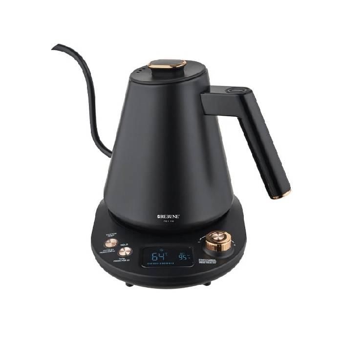 ريبون غلاية كهربائية بقاعدة الكترونية 1 لتر 1100 واط اسود RE-1-135