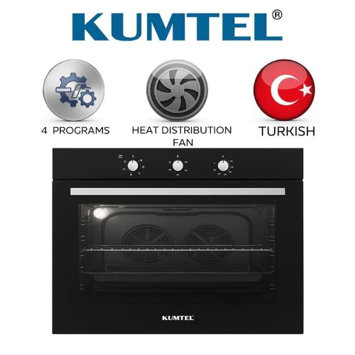 كومتيل فرن بلت ان كهرباء تركى مقاس 60*90 سم قوة 2000 واط 105 لتر 8+1 برامج اسود A9-SF3/B