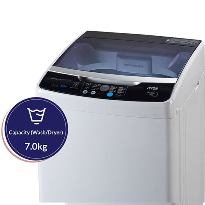 ⁦ارو غسالة ومجفف تحميل علوى 7 كيلو 10 برنامج سلفر فاتح RO-08TLT⁩ - الصورة ⁦2⁩