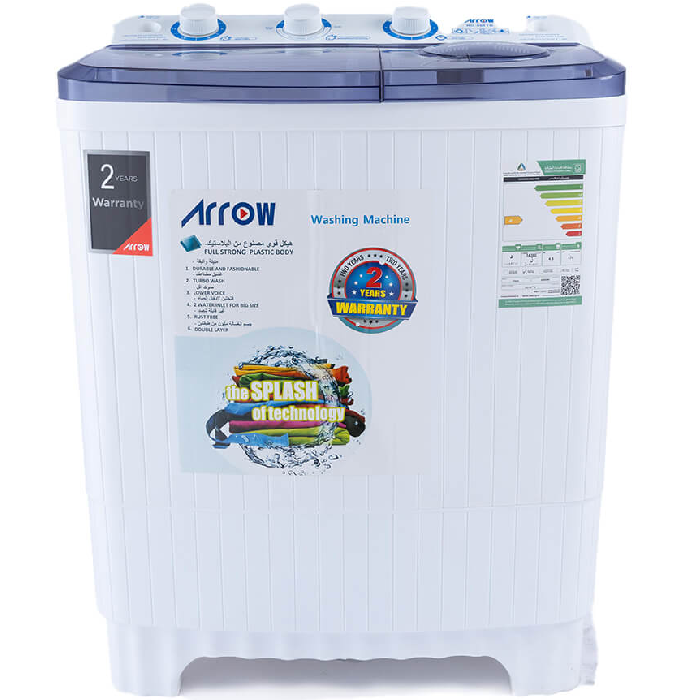 ارو غسالة حوضين 4.5 كيلو ابيض فتحه علويه RO-06TTB