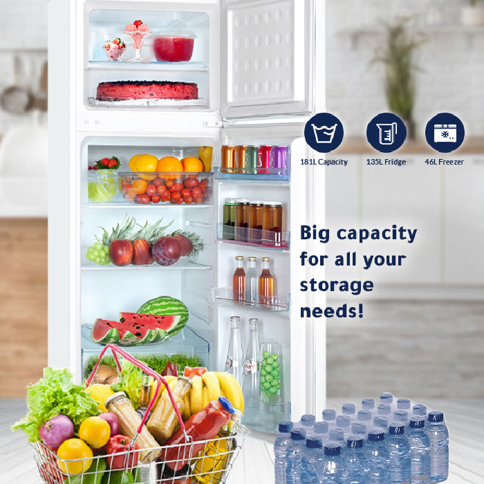 ⁦ارو ثلاجة بابين ثلج 6.4 قدم 181 لتر ابيض RO2-280L⁩ - الصورة ⁦5⁩