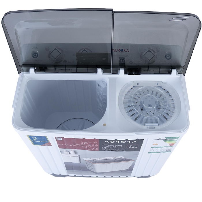 ⁦اورورا غسالة حوضين 5 كيلو ابيض AR-06TTH⁩ - الصورة ⁦2⁩