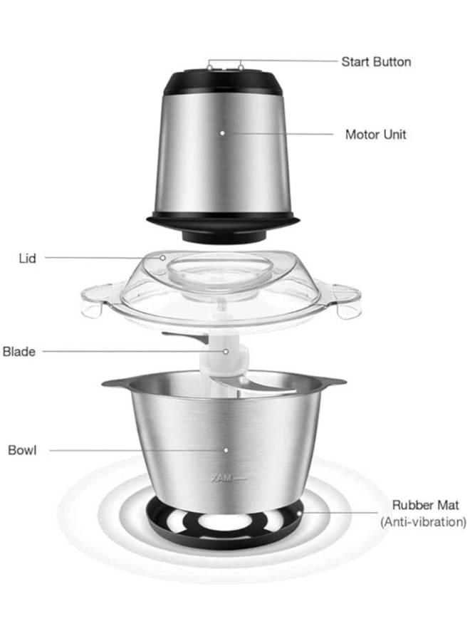 ⁦كولين قطاعة خضروات ولحوم 500 واط وعاء ستانلس 3 لتر ستيل 801109010⁩ - الصورة ⁦2⁩