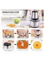 ⁦كولين قطاعة خضروات ولحوم 500 واط وعاء ستانلس 3 لتر ستيل 801109010⁩ - الصورة ⁦3⁩