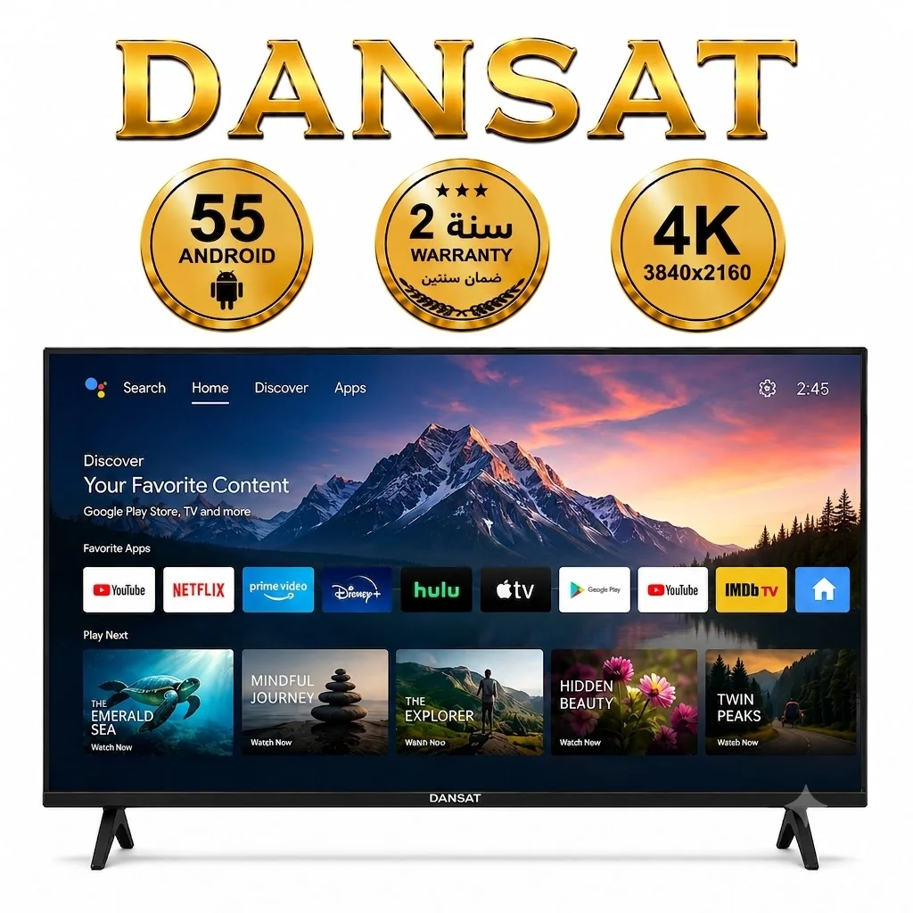 ⁦دانسات شاشه مقاس 55 بوصه 4k سمارت اندرويد DTD55BU⁩ - الصورة ⁦1⁩