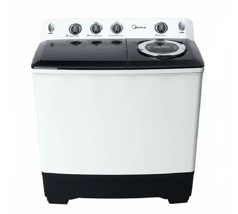 ميديا غسالة حوضين 14 كيلو 900 وات ابيض غطاء اسود TW140ADN(B)