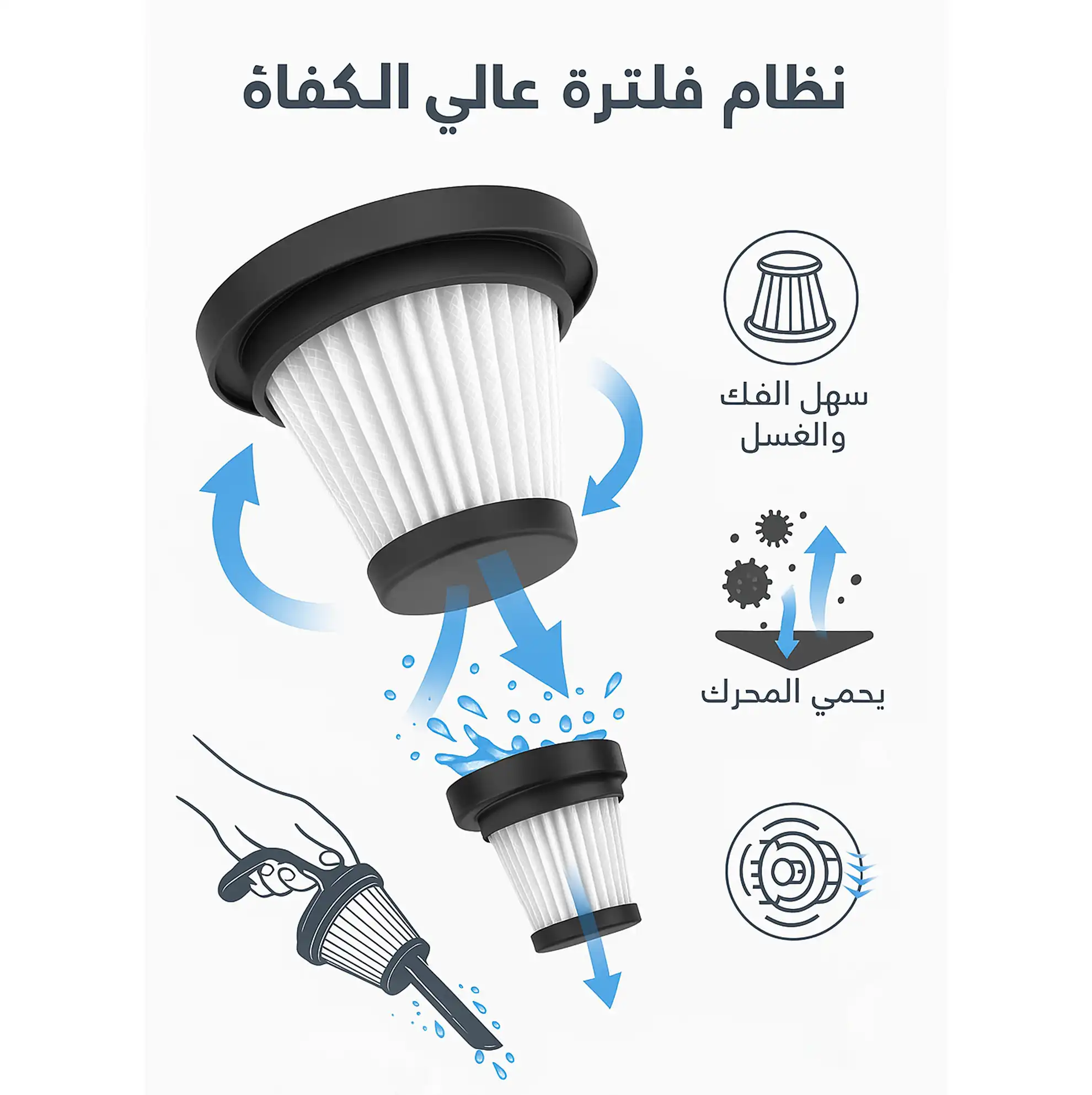⁦دانسات مكنسة كهربائية يدوية 1.5 لتر 600 واط DANVC615ST⁩ - الصورة ⁦3⁩