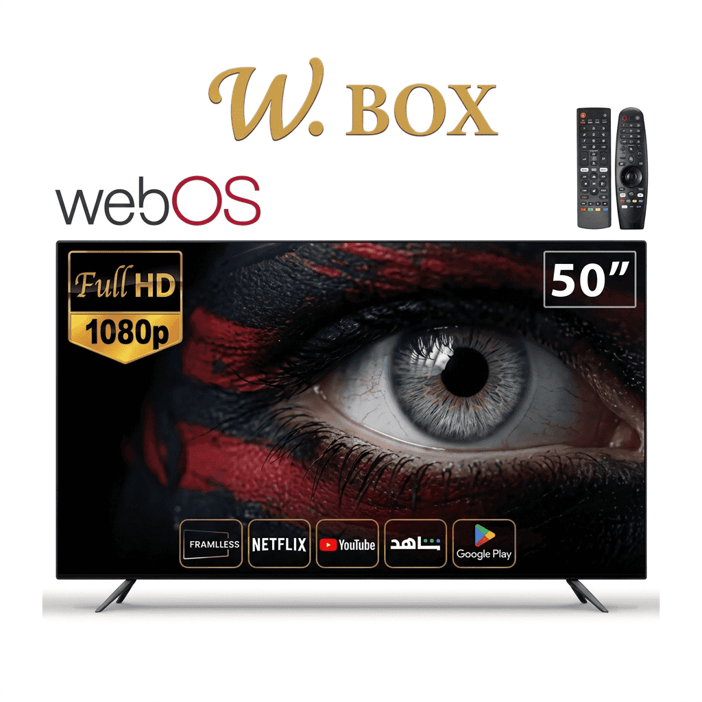 دبليو بوكس شاشة سمارت - 50 بوصة - نظام WEB OS HUB - حامل جداري مجانا - WBOS50