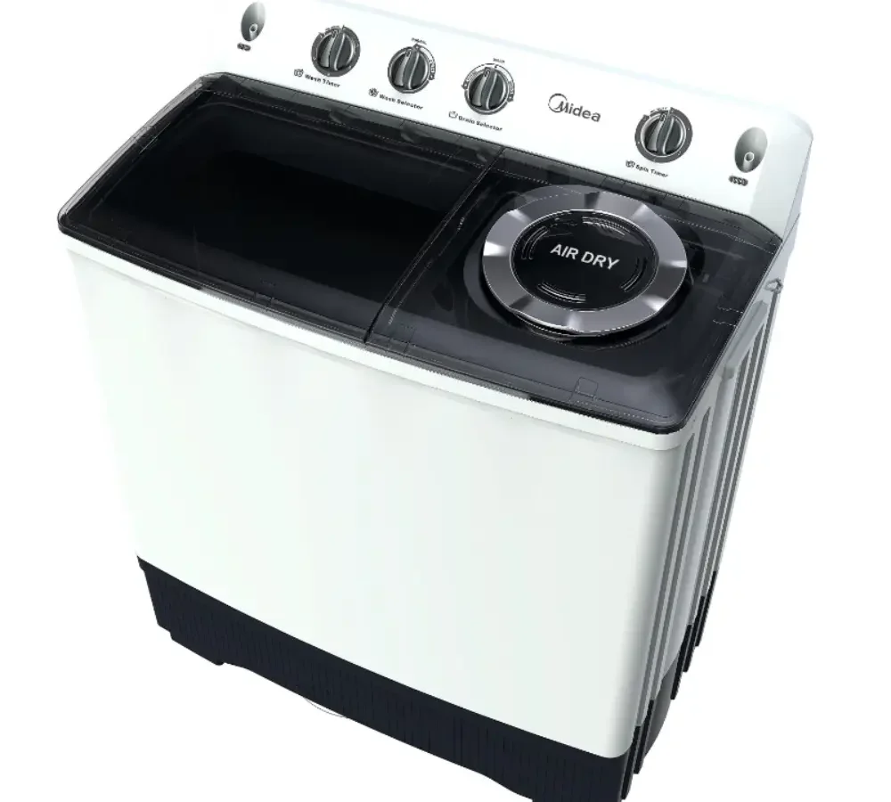 ميديا غسالة تحميل علوي – حوضين – 14 كجم غسيل و 10 كجم تجفيف – 3 برامج – أبيض – TW140ADNB