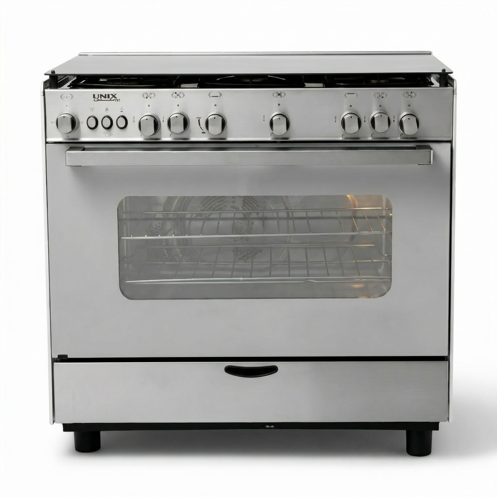 يونكس فرن غاز ستيل 5 عيون  اشعال ذاتى TGM6090