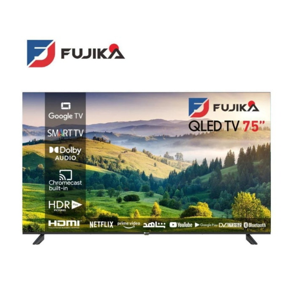 فوجيكا شاشة 75 بوصة سمارت كيوليد فوركيه اندرويد 15 اسود FJK-75KQG